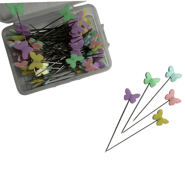 100Pcs Butterfly Head Pins Set - Kahanne Fabrics
