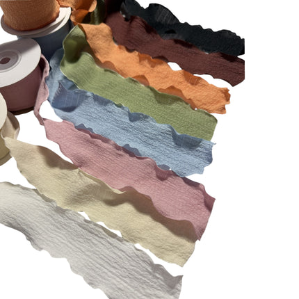 Crinkle Chiffon Ribbon with Ruffled Edges