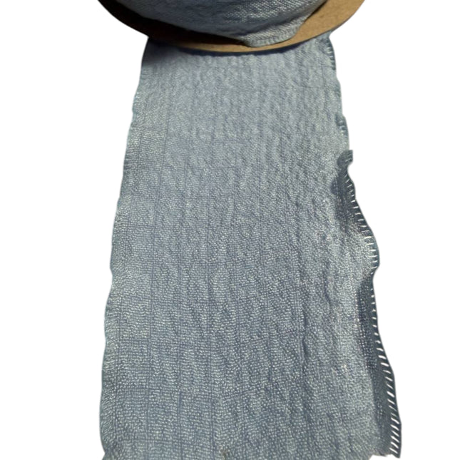 Crinkle Chiffon Ribbon with Ruffled Edges Sky Blue color