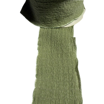 Crinkle Chiffon Ribbon with Ruffled Edges Mint color - Kahanne Fabrics