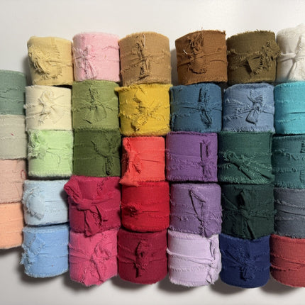 Hand - Dyed Cotton Ribbon 1.5 Inch, color Lichen - Kahanne Fabrics