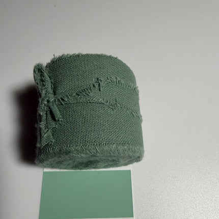 Hand - Dyed Cotton Ribbon 1.5 Inch, color Lichen - Kahanne Fabrics