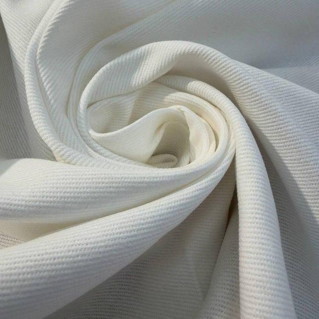 Cotton Twill Fabric, Bright White color - Kahanne Fabrics