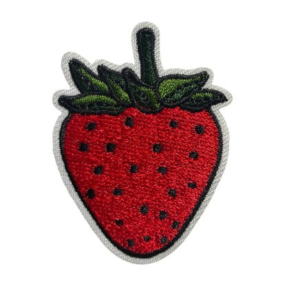 Iron - On Embroidered Appliqué – Red Strawberry Patch - Kahanne Fabrics