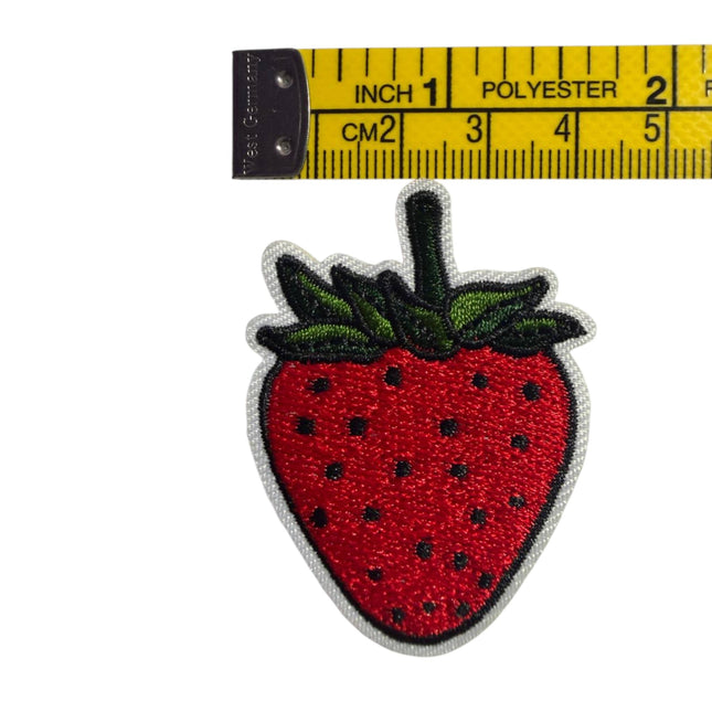 Iron - On Embroidered Appliqué – Red Strawberry Patch - Kahanne Fabrics