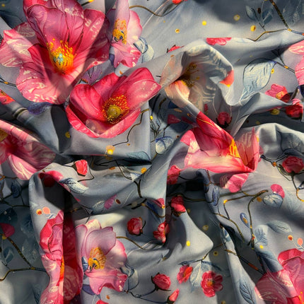 3D Floral Print Woven Fabric, design 1 - Kahanne Fabrics