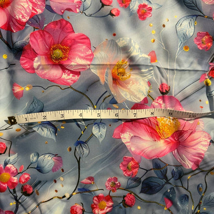 3D Floral Print Woven Fabric, design 1 - Kahanne Fabrics