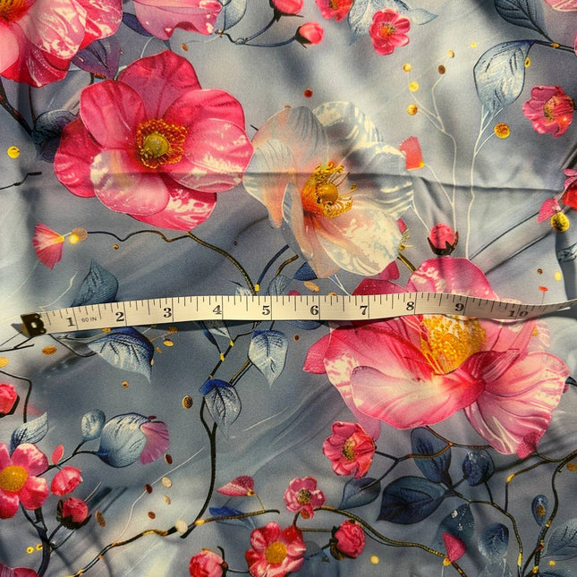 3D Floral Print Woven Fabric, design 1 - Kahanne Fabrics