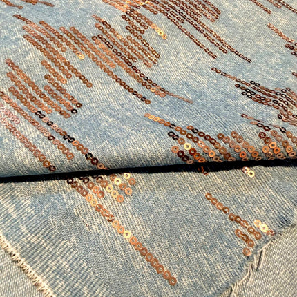 Sequin Denim Fabric - Kahanne Fabrics