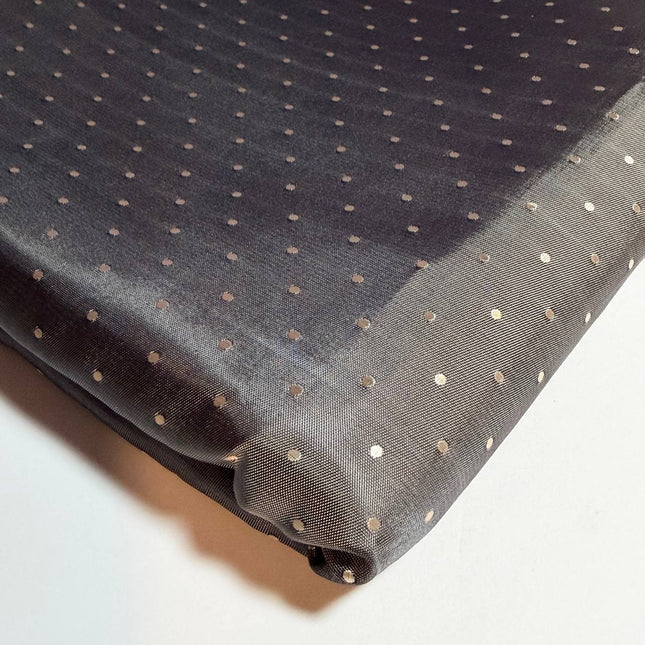 Gray color ivory Dots Jacquard Lining Fabric – Poly-Viscose Satin - Kahanne Fabrics