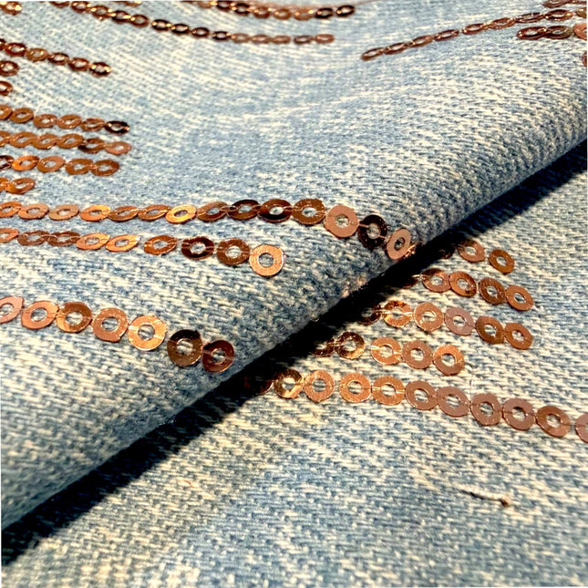 Sequin Denim Fabric - Kahanne Fabrics