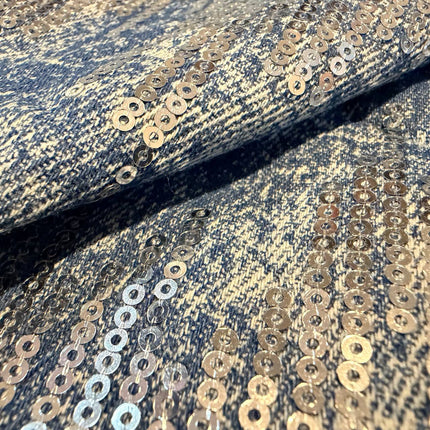 Sequin Denim Fabric - Kahanne Fabrics