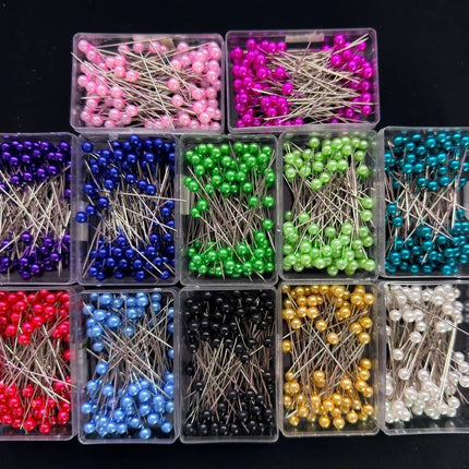 100 - Pack Pearl Head Sewing Pins - KAHANNE fabrics