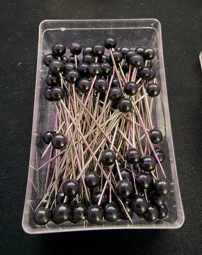 100 - Pack Pearl Head Sewing Pins - KAHANNE fabrics 
