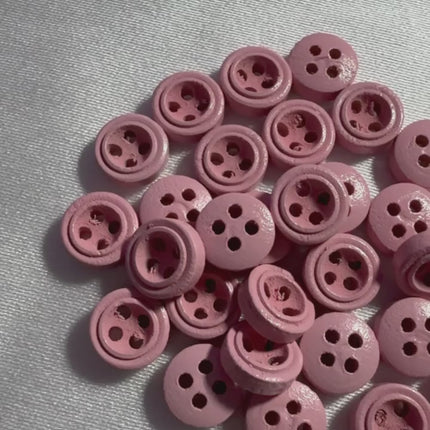 Mini Colored Wooden Buttons 4-Hole