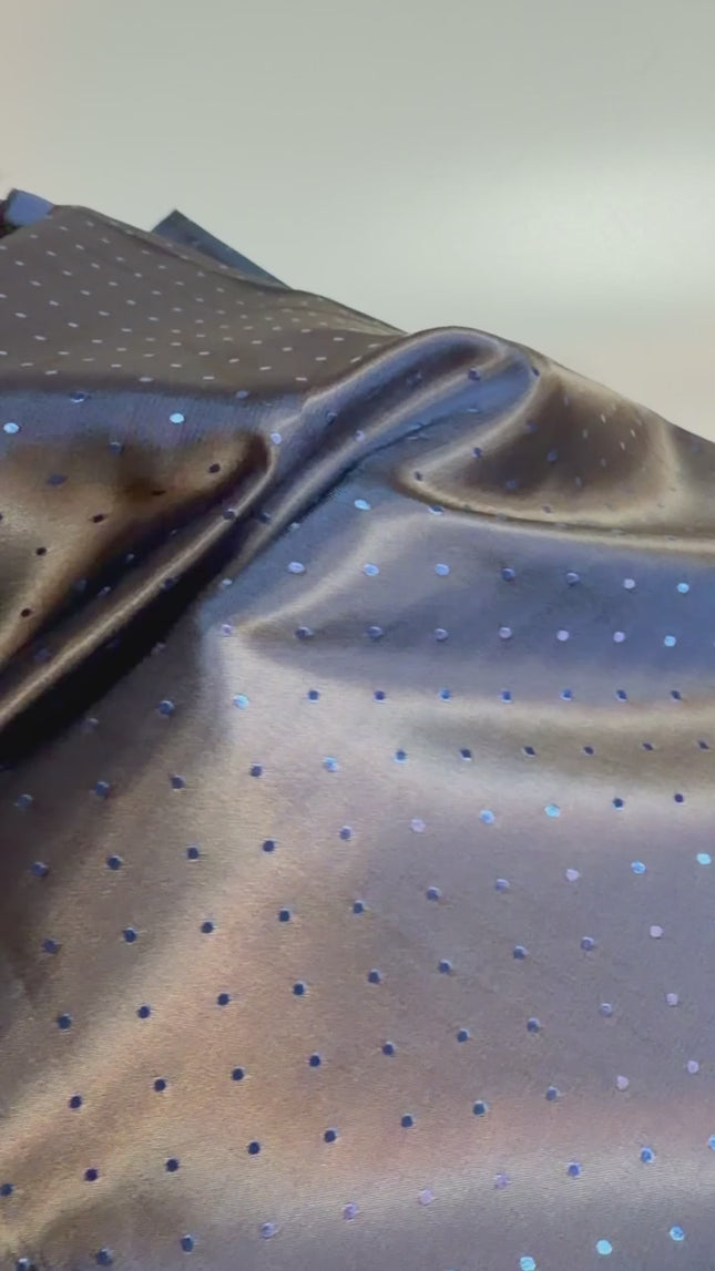Dark Purple color blue Dots Jacquard Lining Fabric – Poly-Viscose Satin