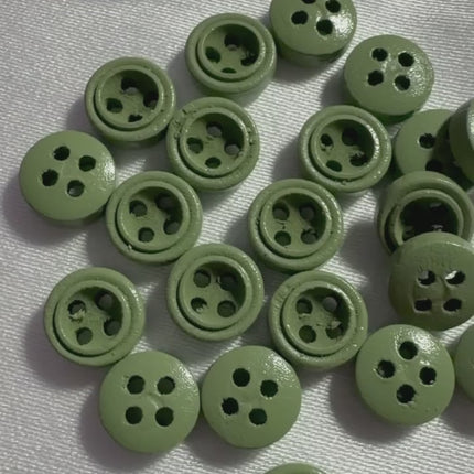 Mini Colored Wooden Buttons 4-Hole