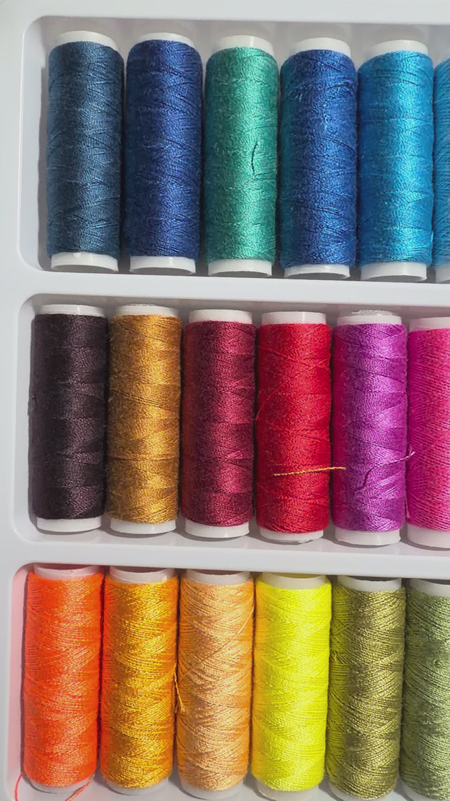 40/2 Polyester Embroidery Thread Set - 39 Colors 120 Yards Each - Sewing Machine Thread