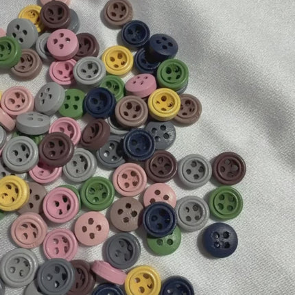 Mini Colored Wooden Buttons 4-Hole