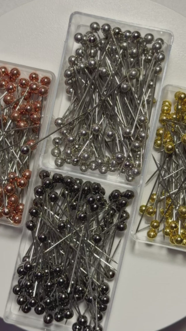 Gunmetal Black Steel Ball Head Pins 100pcs
