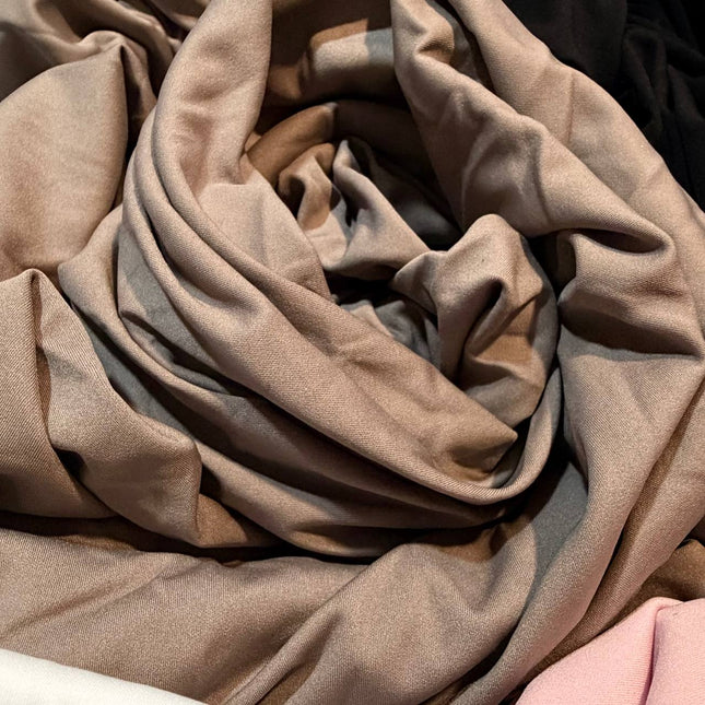 Mocha Meringue Matte Nylon Spandex Fabric – 4-Way Stretch - Kahanne Fabrics