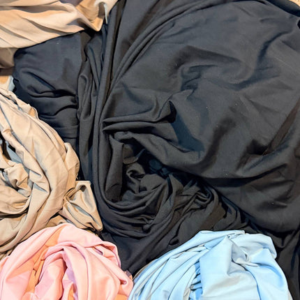 Black Matte Nylon Spandex Fabric – 4-Way Stretch - Kahanne Fabrics
