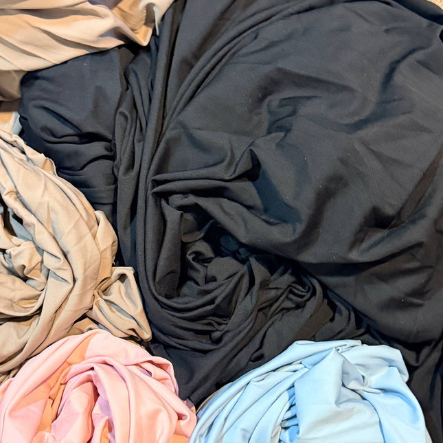 Black Matte Nylon Spandex Fabric – 4-Way Stretch - Kahanne Fabrics